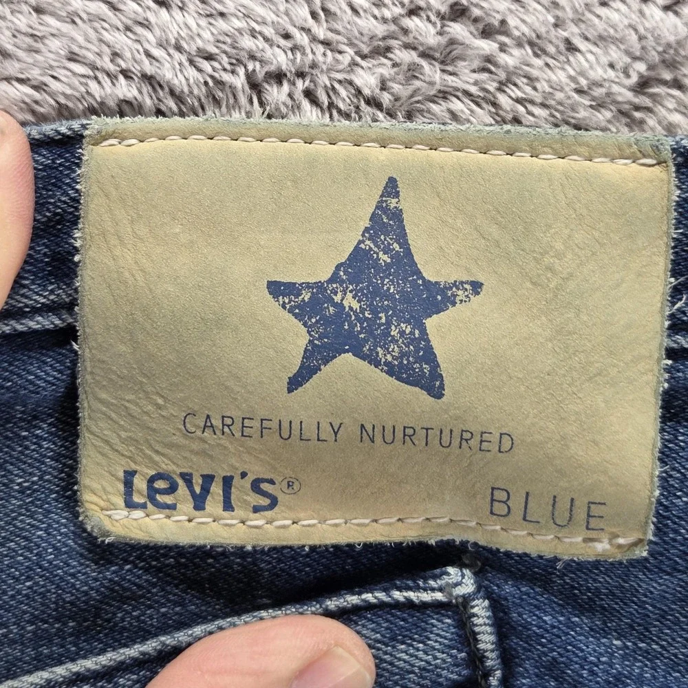 Vintage Levis Blue Star Jeans Mens Blue Buckle Back Engineered Fits 32x26